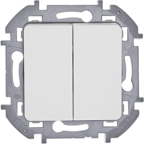 Выключатель 2-кл. Inspiria 10А IP20 250В 10AX механизм бел. IEK 673620