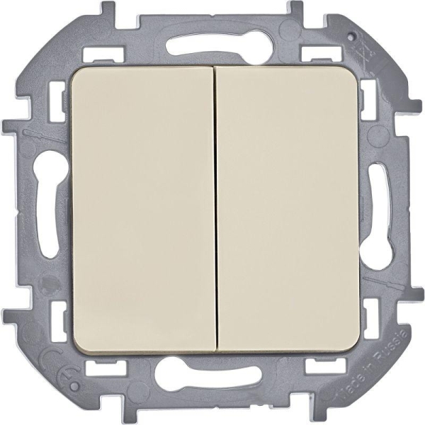 Выключатель 2-кл. Inspiria 10А IP20 250В 10AX механизм сл. кость IEK 673621