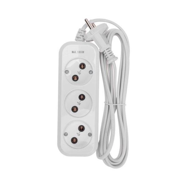 Удлинитель 3х3м без заземл. 2х0.75 бел. PROCONNECT 13-4206