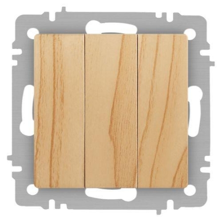 Выключатель 3-кл. СП Accent 6-106-11 10А IP20 250В AL/CU сосна Intro Б0063552