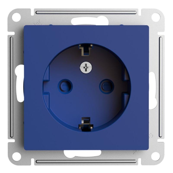 Розетка AtlasDesign 16А с заземл. защ. шторки механизм аквамарин SE ATN001145