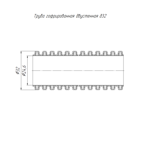 Труба гофрированная двустенная ПНД гибкая d32мм с протяжкой SN57 750 красн. (уп.100м) Промрукав PR15.0258