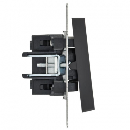 Выключатель 1-кл. СП BRITE ВС10-1-1-БрГ 10А с индик. механизм графит IEK BR-V10-1-10-K53