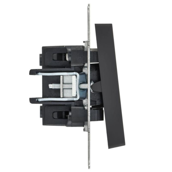 Выключатель 1-кл. СП BRITE ВС10-1-1-БрГ 10А с индик. механизм графит IEK BR-V10-1-10-K53