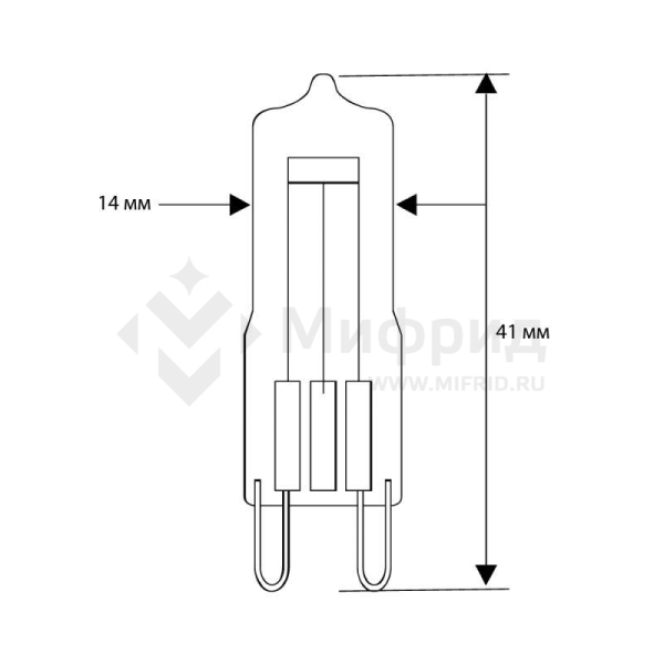 Лампа галогенная 25Вт капсула прозрачная G9 3000К 230В Camelion 5845