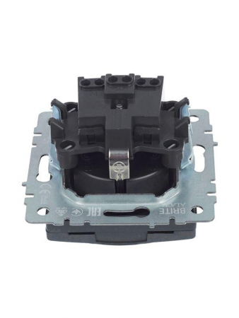 Розетка BRITE РСбш10-3-БрМ 16А IP20 с заземл. защ. шторки с крышкой механизм маренго IEK BR-R16-16-K35