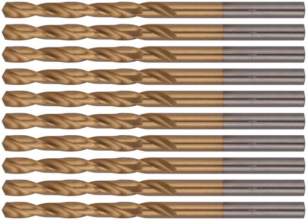 Набор сверл HSS по металлу 4.0мм титан. покрытие (уп.10шт) FIT 34140