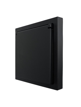 Розетка 1-мест. с/з с крышкой ПБТ СП ZIMA IP20 16А безвинт. зажим черн. бархат LEZARD 704-4288-123BQC