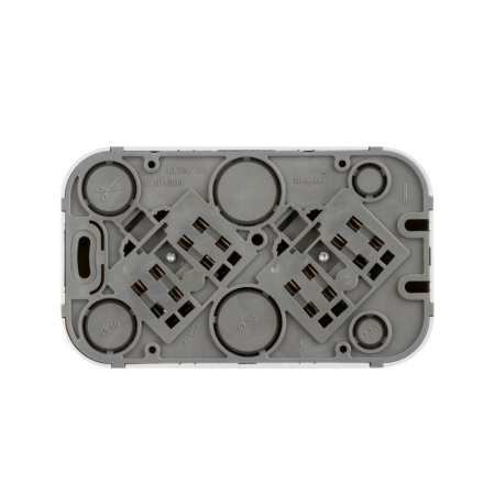 Розетка 2-м ОП Quteo 16А IP20 250В 2х2P без заземл. без защ. шторок бел. IEK 782231