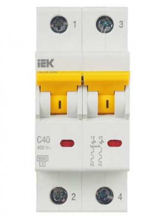 Выключатель автоматический модульный 2п C 40А 6кА ВА47-60M KARAT IEK MVA31-2-040-C