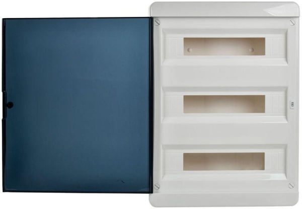 Корпус ЩРВ-П-54 TEKFOR IP41 черн. прозр. дверь пластик. IEK TF5-KP12-V-54-41-K01-K03