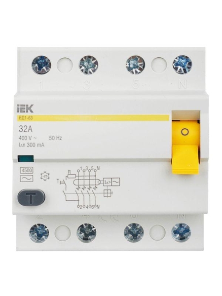 Выключатель дифференциального тока (УЗО) 4п 32А 300мА тип AC ВД1-63 KARAT IEK MDV10-4-032-300
