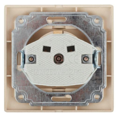 Розетка 1-м СП Plano 1-202-02 16А IP20 250В 2P+E Schuko сл. кость Intro Б0053876