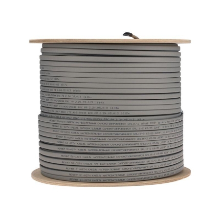 Кабель греющий (нагрев.) саморег. SRL16-2 неэкранированный 16Вт/м 0.88кв.мм/105м 300м Rexant 51-0274