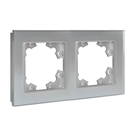 Рамка 2-м Афина стеклянная серебр. UNIVersal 2267