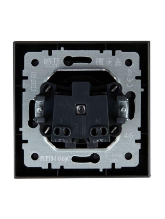 Розетка СП BRITE РСР10-1-0-БрС 10А в сборе без заземл. без защ. шторок сталь IEK BR-R10-10-K46-F