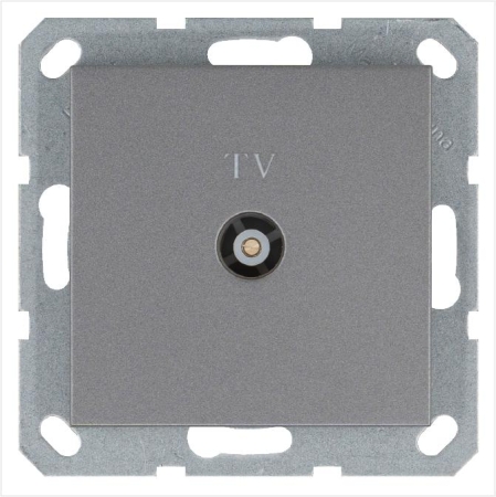 Розетка телевизионная оконечная TV Ф9.5мм механизм алюм. Jasmart G6001S