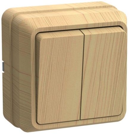 Выключатель 2-кл. ОП Октава 10А IP20 ВС20-2-0-ОС сосна GENERICA EVO20-K03-10-DC