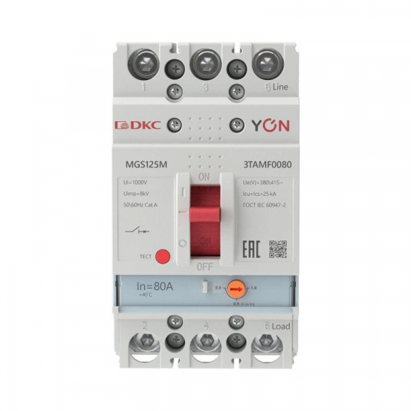 Выключатель автоматический MGS125 3P 64-80A 25kA YON MGS125M-3TAMF0080