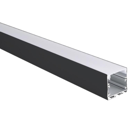 Профиль накладной PAL 3535-BLACK (комплект 2м 2глухих заглушки рассеиватель матов. 4клипсы крепежных) 2м анод. Pro JazzWay 5059054