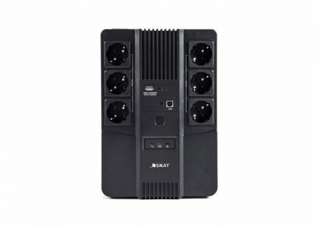 Источник бесперебойного питания SKAT-UPS 800 AI ИБП 220В 480Вт 1 АКБ 9А.ч внутр. меандр. стаб-ция напр-я. 6 выходов Бастион 452