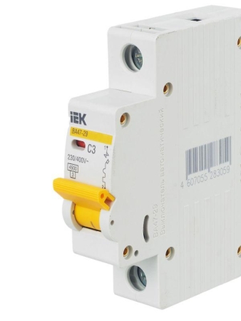 Выключатель автоматический модульный 1п C 3А 4.5кА ВА47-29 KARAT IEK MVA20-1-003-C