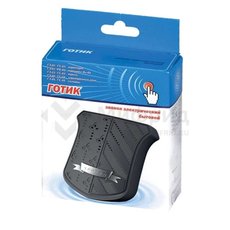 Звонок проводной Готик электрон. гонг 220В 80-90дБА черн./серебр. МОНОМАХ ГС-04