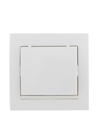 Розетка 1-м СП Deriy с заземл. с защ. крышкой бакелит бел./бел. LEZARD 702-0202-123B