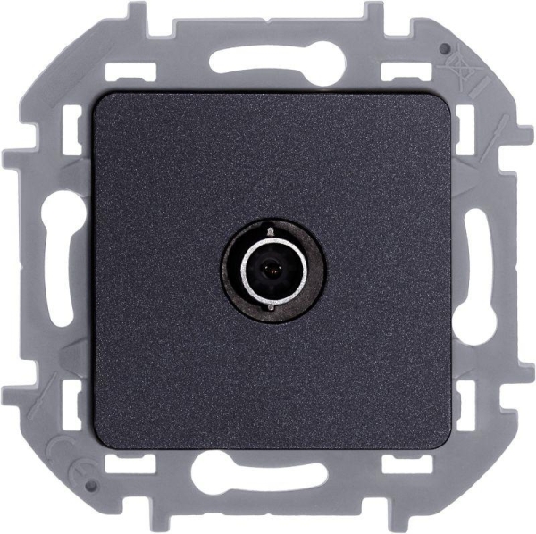 Розетка телевизионная TV Inspiria 2дБ 0-2400мГц с топологией "звезда" механизм антрацит IEK 673853