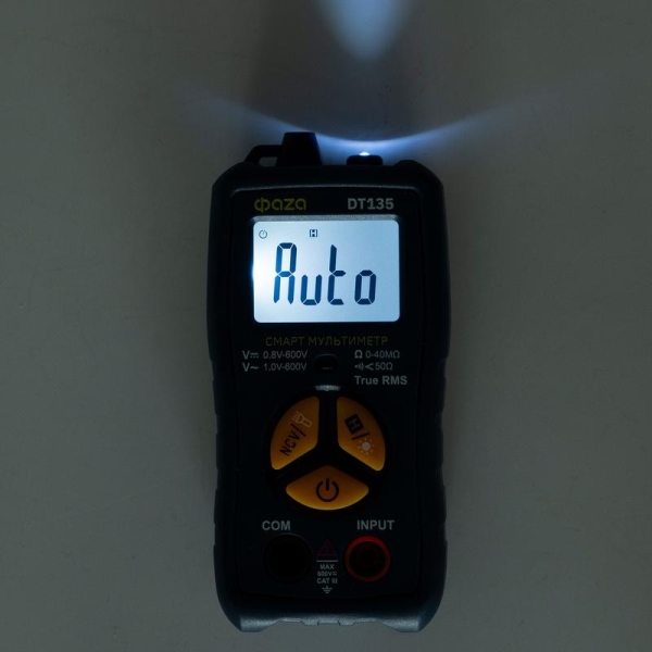 Мультиметр смарт цифровой DT135 карманный встроен. фонарь ФАZА 5061262