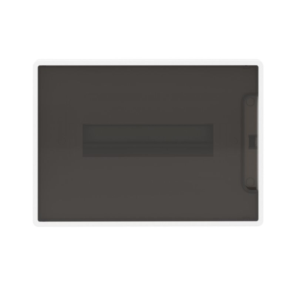 Щиток встраиваемый FRAME 12мод с тонированной дверцей с 2 шинами PEN на 6 и 8 отверст. бел. DKC F12B1WD