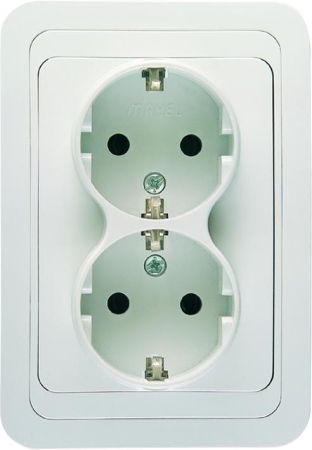 Розетка 2-м Mimoza с заземл. Makel 12057