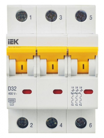 Выключатель автоматический модульный 3п D 32А 6кА ВА47-60M KARAT IEK MVA31-3-032-D
