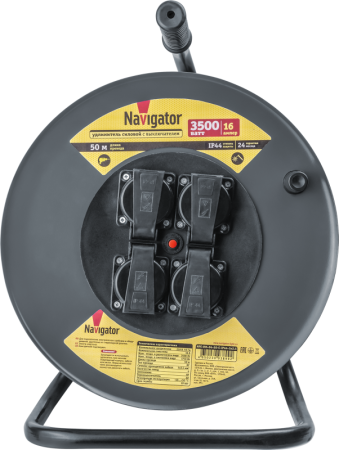 Удлинитель на катушке 4х50м с заземл. 16А IP44 КГ 3х2.5 NPE-RM-04-50-E-IP44-3x2.5 NAVIGATOR 93899