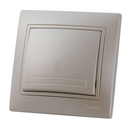 Переключатель проходной 1-кл. СП Mira 10А со вставкой жемчуж./бел. перламутр. LEZARD 701-3030-105