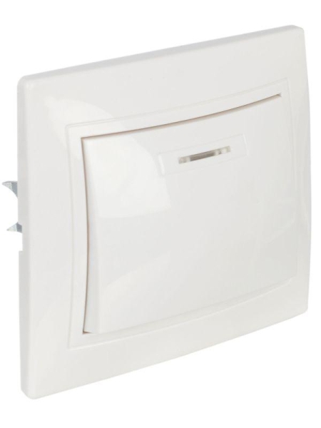 Выключатель 1-кл. СП Кварта 10А IP20 ВС10-1-1-КБ с индикацией бел. GENERICA EVK11-K01-10-DM