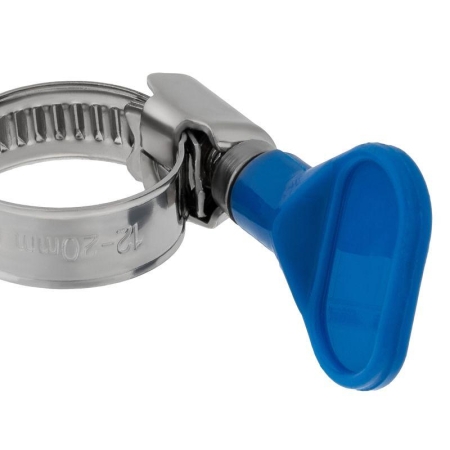 Хомут червячный 12-20/9-0.7мм с ключом нержавеющая сталь W2 Rexant 07-0712-1