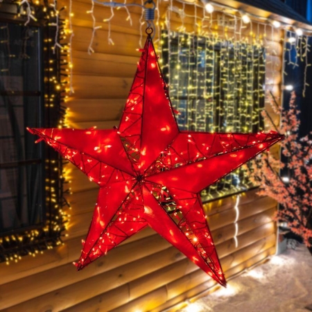 Фигура светодиодная "Звезда" 100см 200LED красн. 12Вт IP65 с трубой и подвесом Neon-Night 514-274