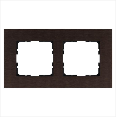 Рамка 2-м G-Metal метал. алюм. корич. Brown Jasmart G1002AZ
