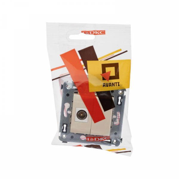 Розетка телевизионная одиночная TV СП Avanti "Ванильная дымка" DKC 4405503