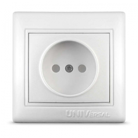 Розетка 1-м СП Севиль 16А IP20 без заземл. защ. шторки бел. UNIVersal С0047