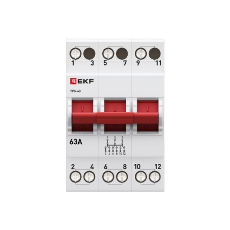 Переключатель трехпозиционный ТПС-63 3P 63А PROxima EKF TPS363