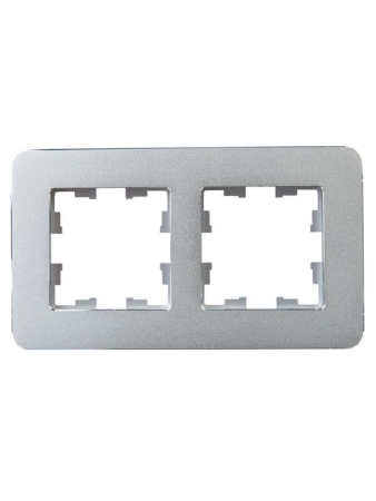 Рамка 2-м BRITE РУ-2-1-Бр метал. алюм. RE IEK BR-M22-M-01-K47