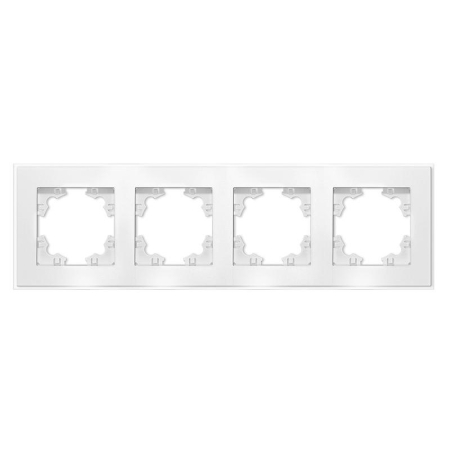 Рамка 4-м Афина стеклянная бел. UNIVersal 2245