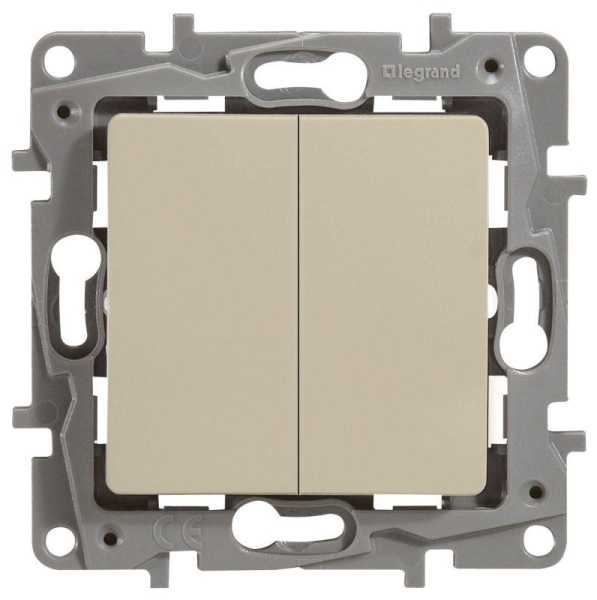 Переключатель 2-кл. СП Etika Plus 10А IP20 250В 10AX безвинтов. зажимы механизм сл. кость IEK 672312