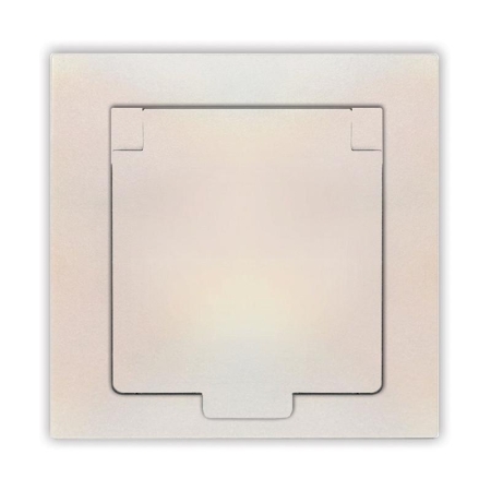 Розетка 1-м СП Афина 16А IP20 с заземл. с крышкой в сборе жемчуж. Universal A0029-OBr