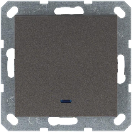 Переключатель проходной 1-кл. 10А IP20 с подсветкой механизм мокко Jasmart G3012NZ