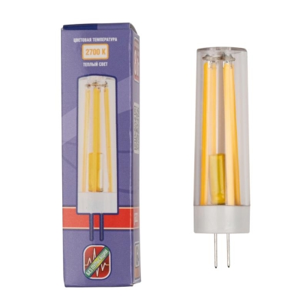 Лампа светодиодная филаментная PLED-G4 PRO 8Вт 2700К 680лм 230В d16.5х65мм JazzWay 5062504