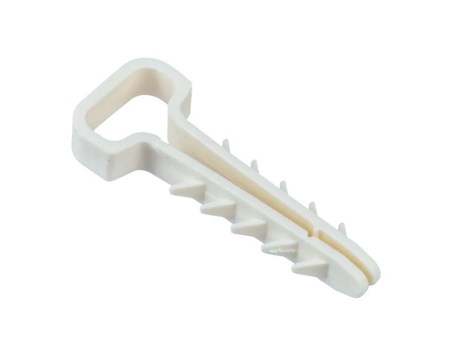 Дюбель-хомут PCD-F 05х10-45-100WH для плоского кабеля PA6.6 (уп.100шт) Jazzway 5054929