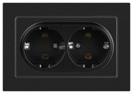 Розетка 2-м СП Accent 6-205-05 16А IP20 250В 2P+E Schuko AL/CU антрацит Intro Б0063494